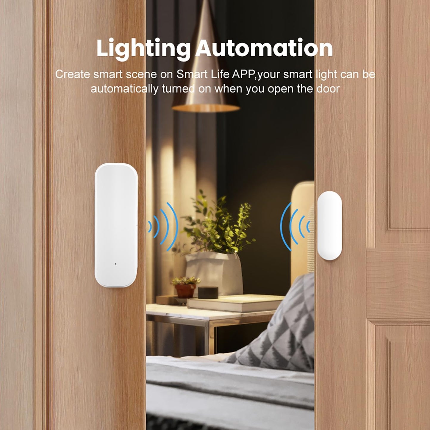 WiFi Door Sensor Window Detector: Smart Window Contact Sensor, Wireless Magnetic Door Open Detector with Free Notification Alerts, Compatible with Alexa Google Assistant (1-Pack)
