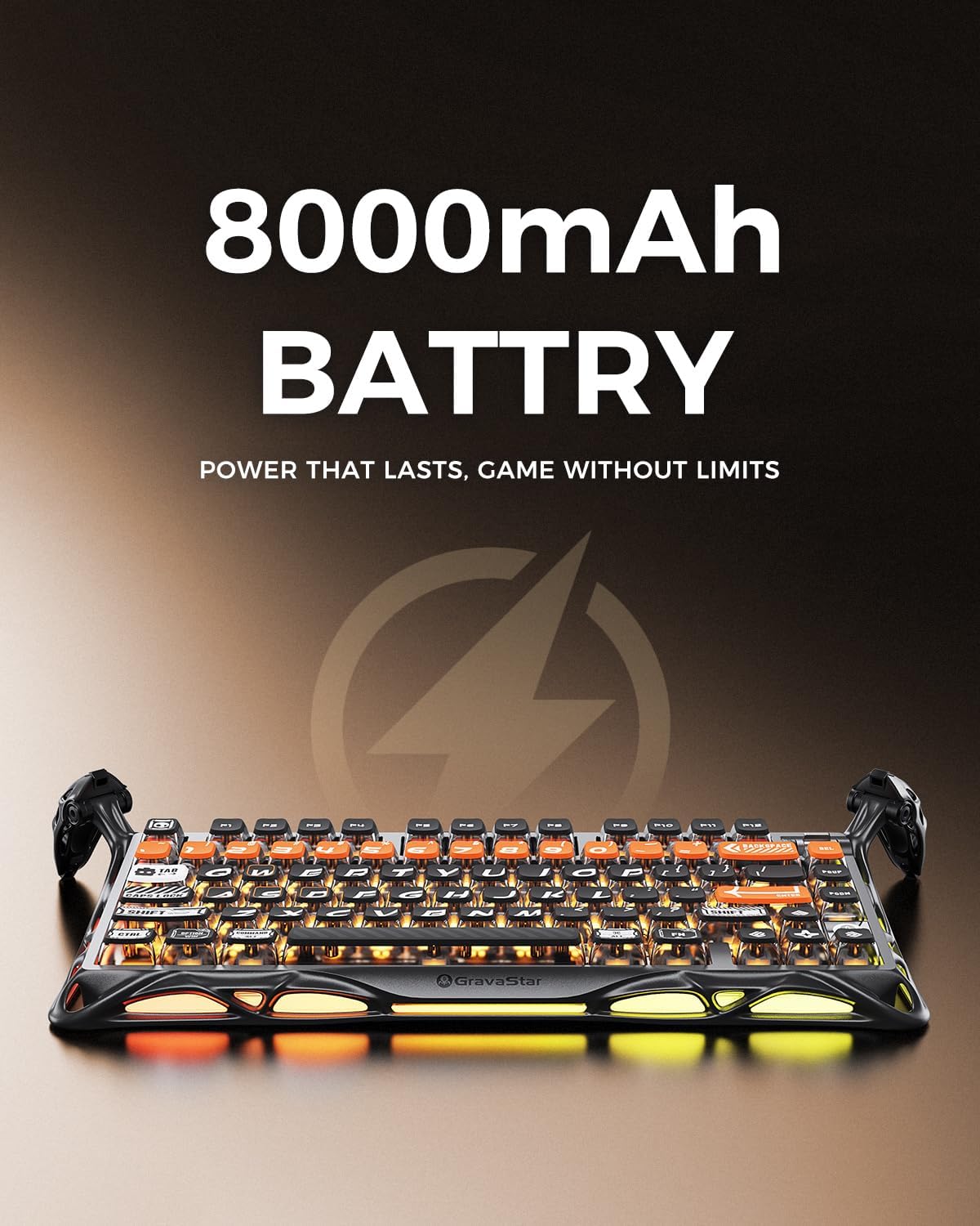 GravaStar Mercury K1 Pro Wireless Mechanical Gaming Keyboard, 75% Layout RGB Custom Keyboard, Aluminum Alloy Matte Black Frame with Phoenix-Inspired Keycaps, Hot-Swappable Linear Switches【CyberFlare】