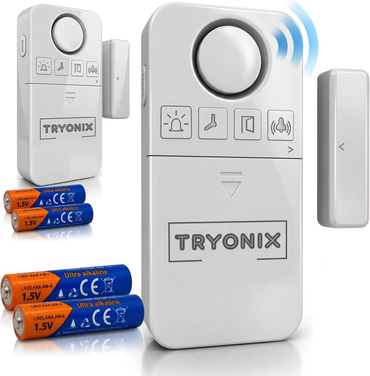 Door Alarms When Opened for Kids & Elderly – 130 dB Loud Door & Window Alarm, 1.2” Wide Gap Sensor, Instant & Delay Alerts, 3 Volume Levels, AAA Batteries Included, Low Battery Alert, 2 Pack