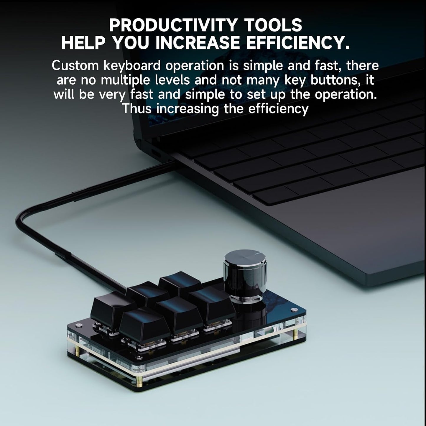 SIKAI CASE Programmable Macro Keyboard,6 Key Macro Mechanical Gaming Macro Keypad,Custom Knob KeyPad, Hot swappable Switch Gaming Keyboard,Wired programmable keypad with Drawing Programming Video