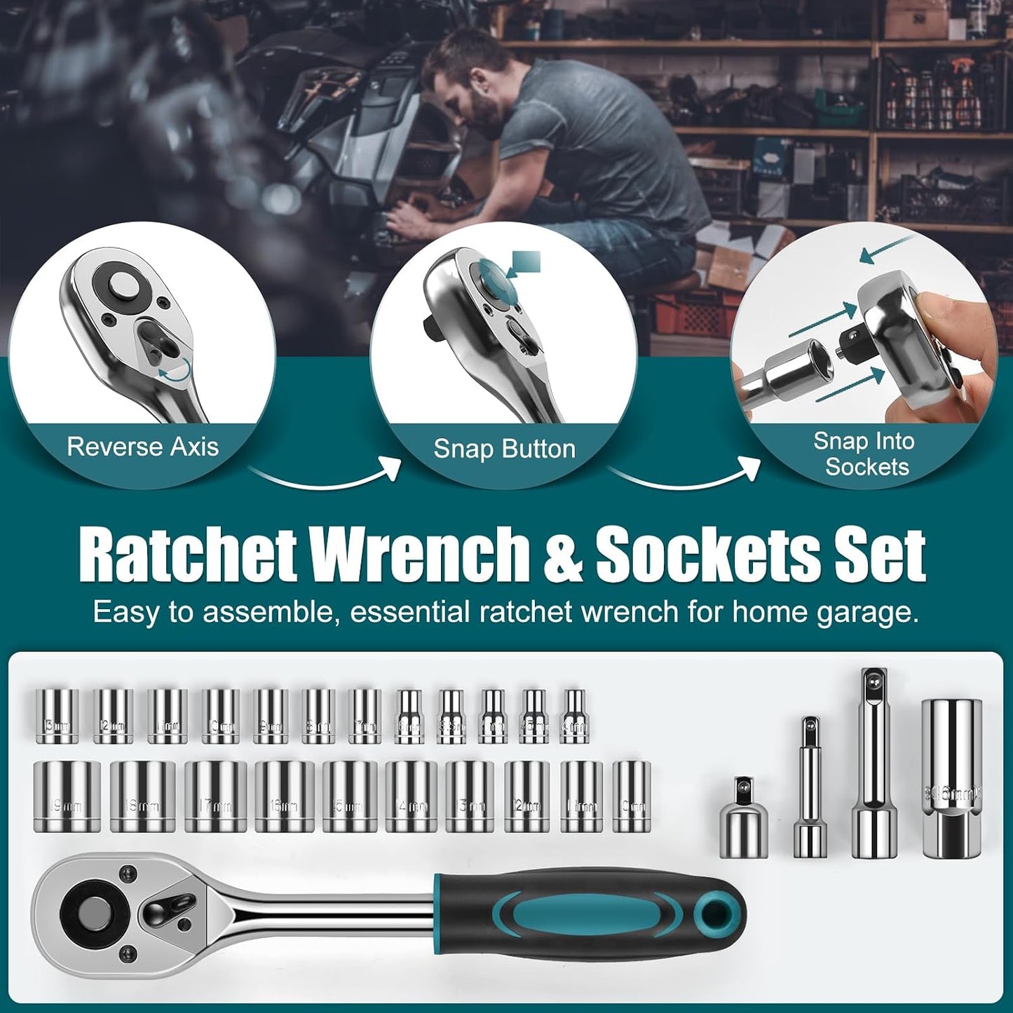 Sundpey 257 Pcs Portable General Basic Hand Tool Kit Set for Home with Case | with Mechanic Tool Set & Wrench Kit & Precision Screwdriver Set, for Men Women, for Household Car House Garage Apartment Dorm