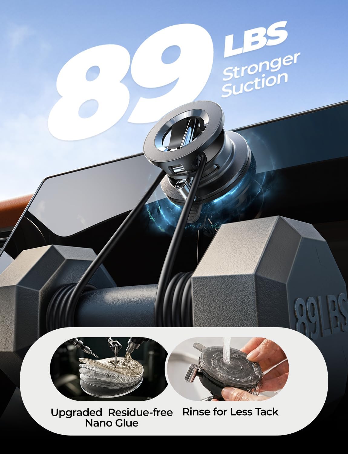 LISEN for Magsafe Car Mount, Magnetic Phone Holder for Car, Strong Suction | Car Accessories for Women Men Jeep BMW, Vacuum Suction Phone Holder Gifts Kits, for iPhone 17 Pro Max 16 15 14 13 12