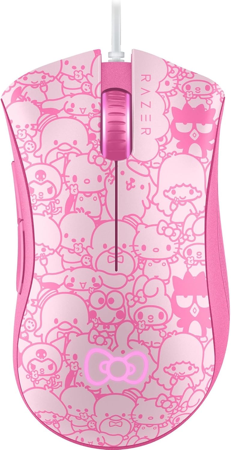 Razer DeathAdder Essential Gaming Mouse, Hello Kitty and Friends Edition | 6400 DPI Optical Sensor, 5 Programmable Buttons, Mechanical Switches, Rubber Side Grips
