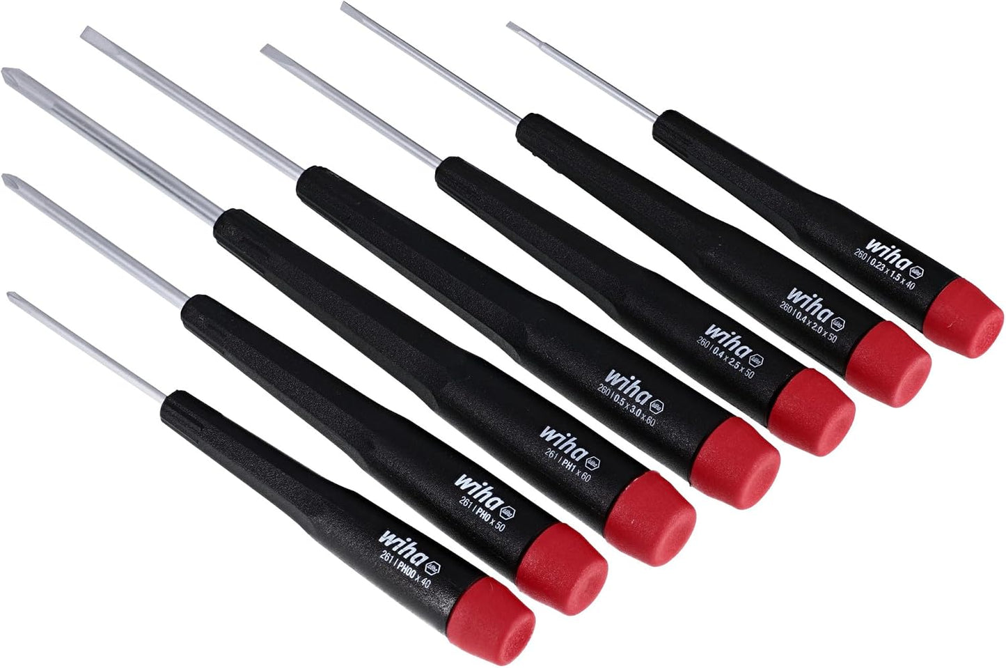 Wiha 26197 Precision Screwdriver Set, 7-Piece Mini Slotted & Phillips, PicoFinish Handles with Rotating Caps, Small Screwdrivers for Electronics & Fine Work | PicoFinish Handles with Rotating Caps, Small Screwdrivers for Electronics and Fine Work