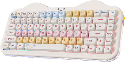 YUNZII C75 Cute 75% Wireless Mechanical Keyboard (Beige, Milk Switch)