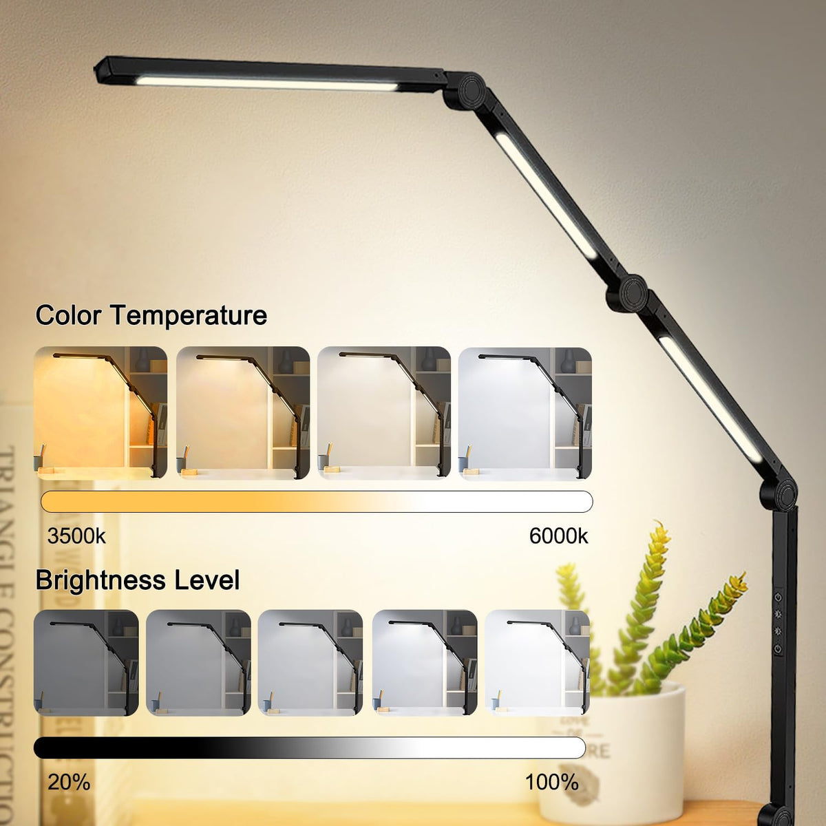 LED Desk Lamp with Clamp &amp; Flexible Arm