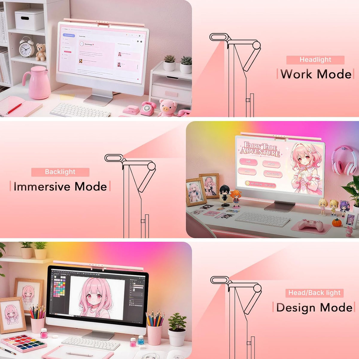 LED Monitor Light Bar, Computer Monitor Lamp for Home Office & Gaming