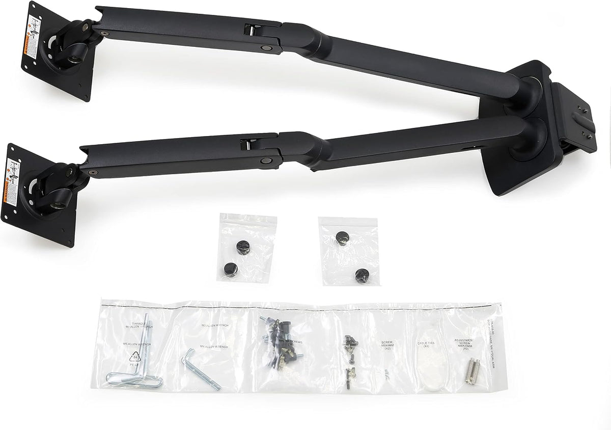 Ergotron – MXV Dual Monitor Arm, VESA Desk Mount – for 2 Monitors Up to 24 Inches, 7 to 20 lbs Each – Matte Black