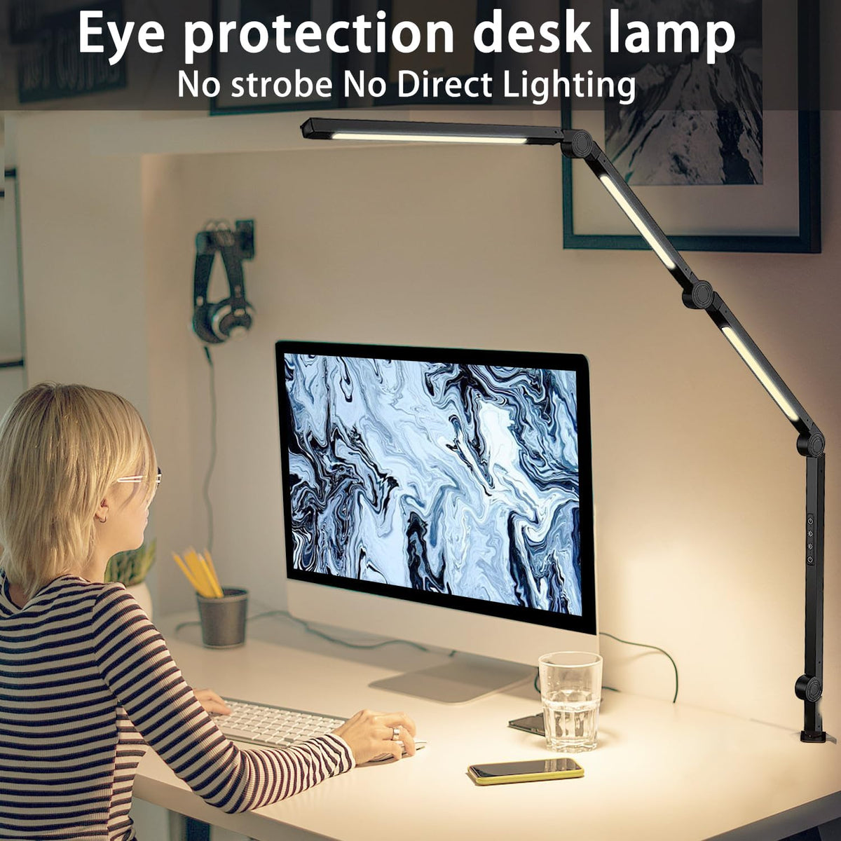 LED Desk Lamp with Clamp &amp; Flexible Arm