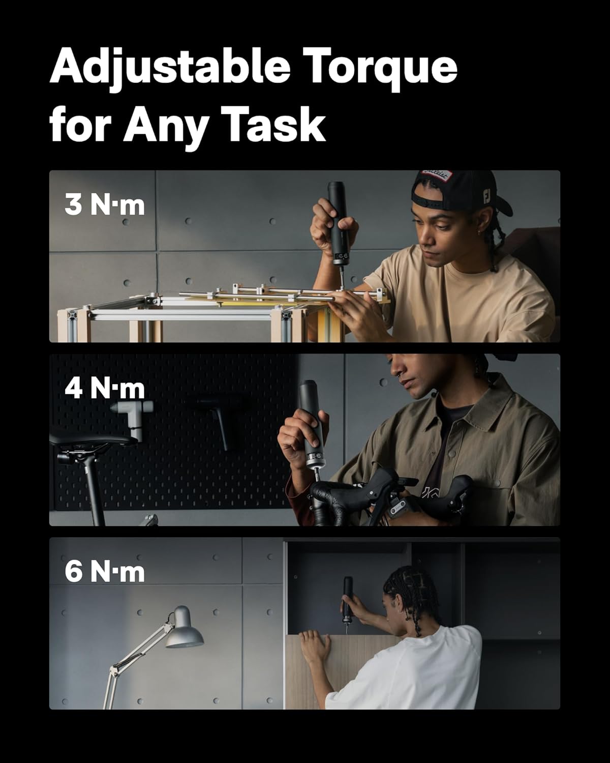 HOTO PixelDrive Electric Screwdriver, Rechargeable Cordless Screwdriver | Smart Display, 1/4'' Hex 30 Bits, 6 Torque Settings, 0.5 to 6 N·m, LED Light, Ideal for Electronics, Gadgets for Men