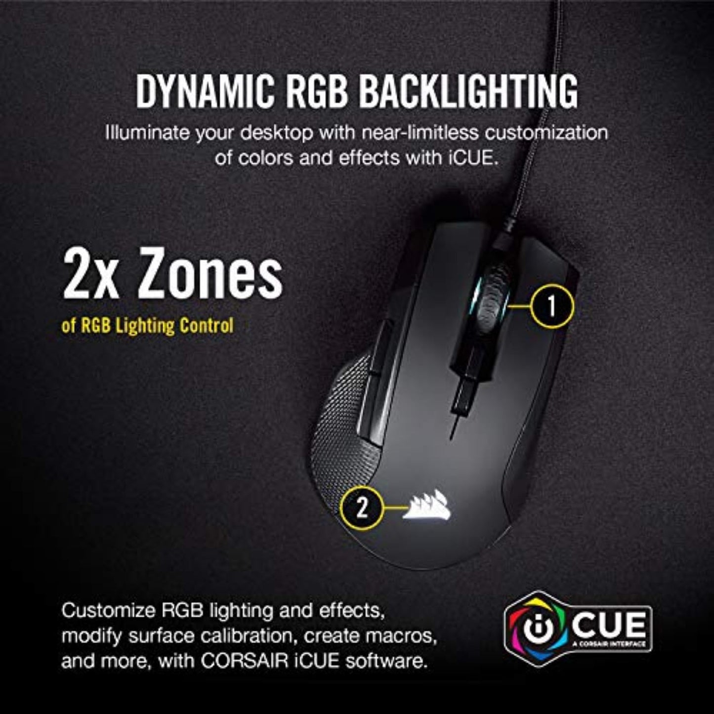 Corsair IRONCLAW RGB Wired FPS/MOBA Gaming Mouse – 18,000 DPI – 7 Programmable Buttons – Designed for Large Hands – iCUE Compatible – PC, Mac, PS5, PS4, Xbox – Black