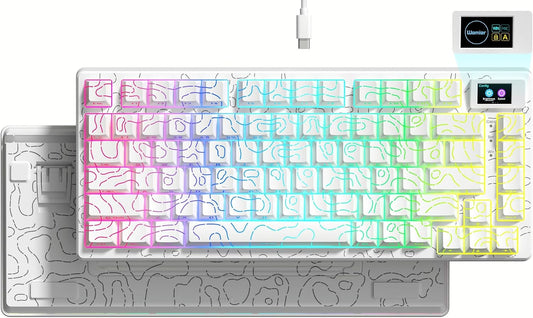 Womier SK80 75% Percent Keyboard Gaming with Color Multimedia Display