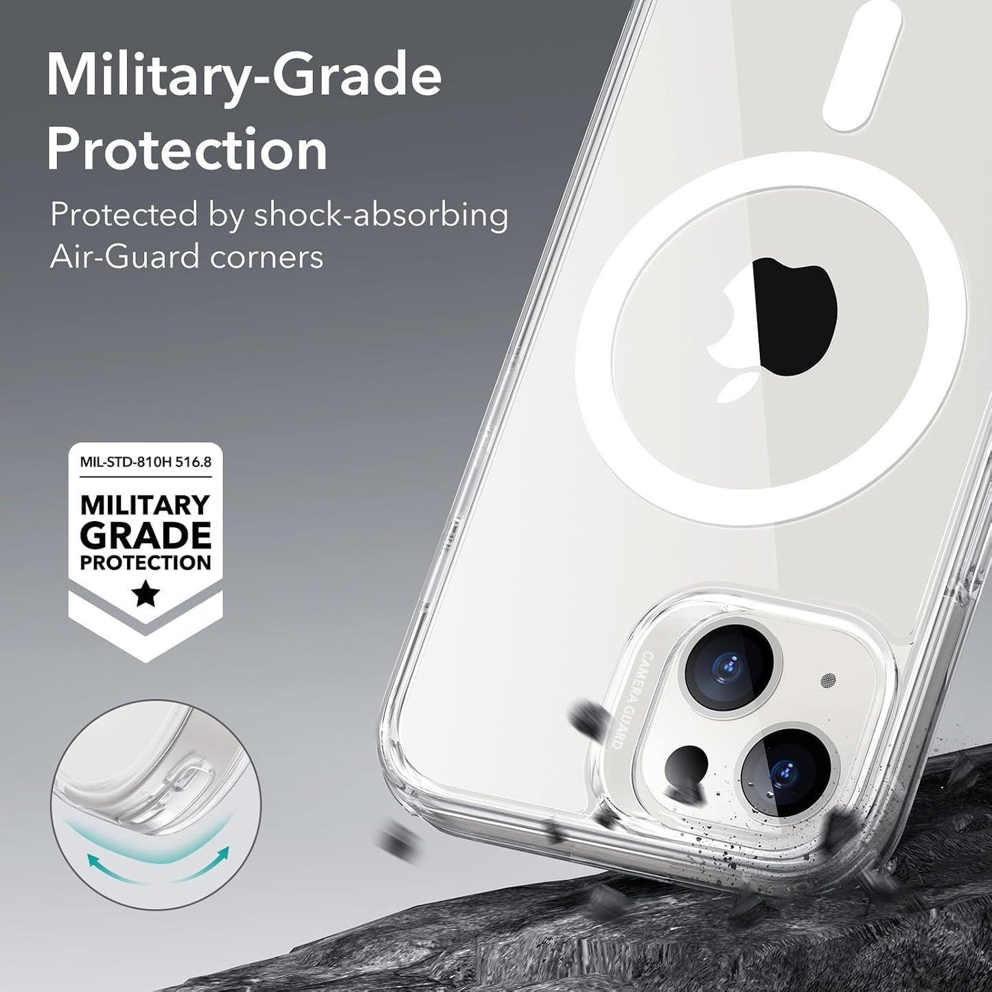 ESR for iPhone 14/13 Case for MagSafe, Anti-Yellowing, Clear | Ultra Slim, 3X Military-Grade Drop Protection, Magnetic Phone Case, Impact Absorbing, Resists Scratches