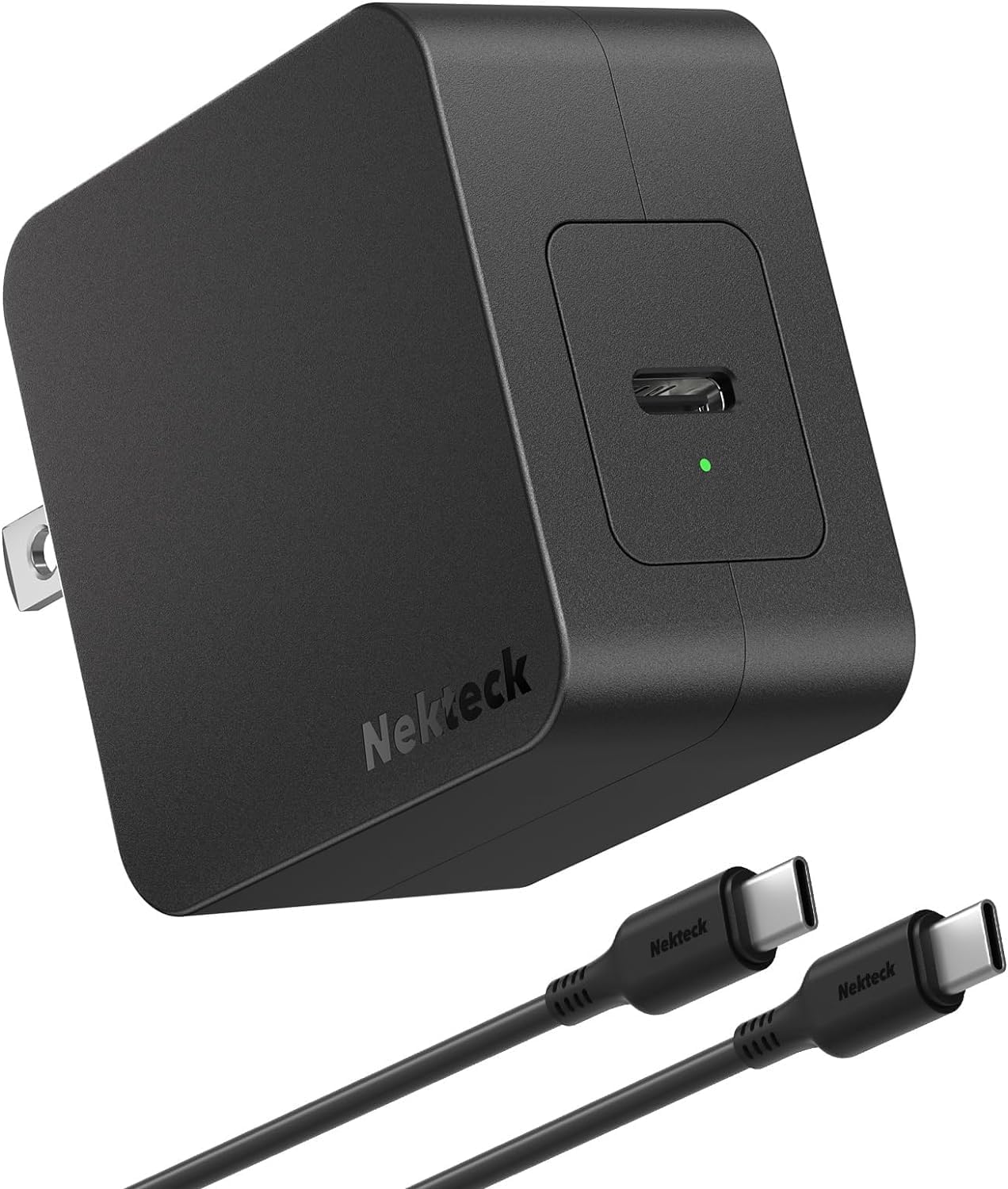 Nekteck 60W USB C Charger, GaN PD 3.0 Fast Charging with Foldable Plug | GaN Charger, Compatible with MacBook Air/Pro, iPhone 16/17 Series, Stable Charging Adapter, Portable for Travel, Office, Home