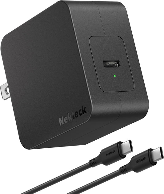 Nekteck 60W USB C Charger, GaN PD 3.0 Fast Charging with Foldable Plug | GaN Charger, Compatible with MacBook Air/Pro, iPhone 16/17 Series, Stable Charging Adapter, Portable for Travel, Office, Home