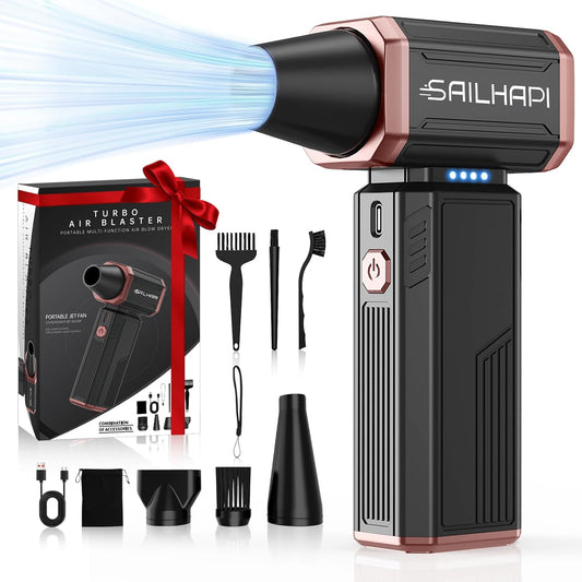 Compressed Air Duster 300000RPM, Cordless Electric Dust Blower | High Speed, Variable Speed Durable Cleaner for Gamer, Keyboard, Car, PC & Desk, Replaces Canned Air, Barber Gifts for Men