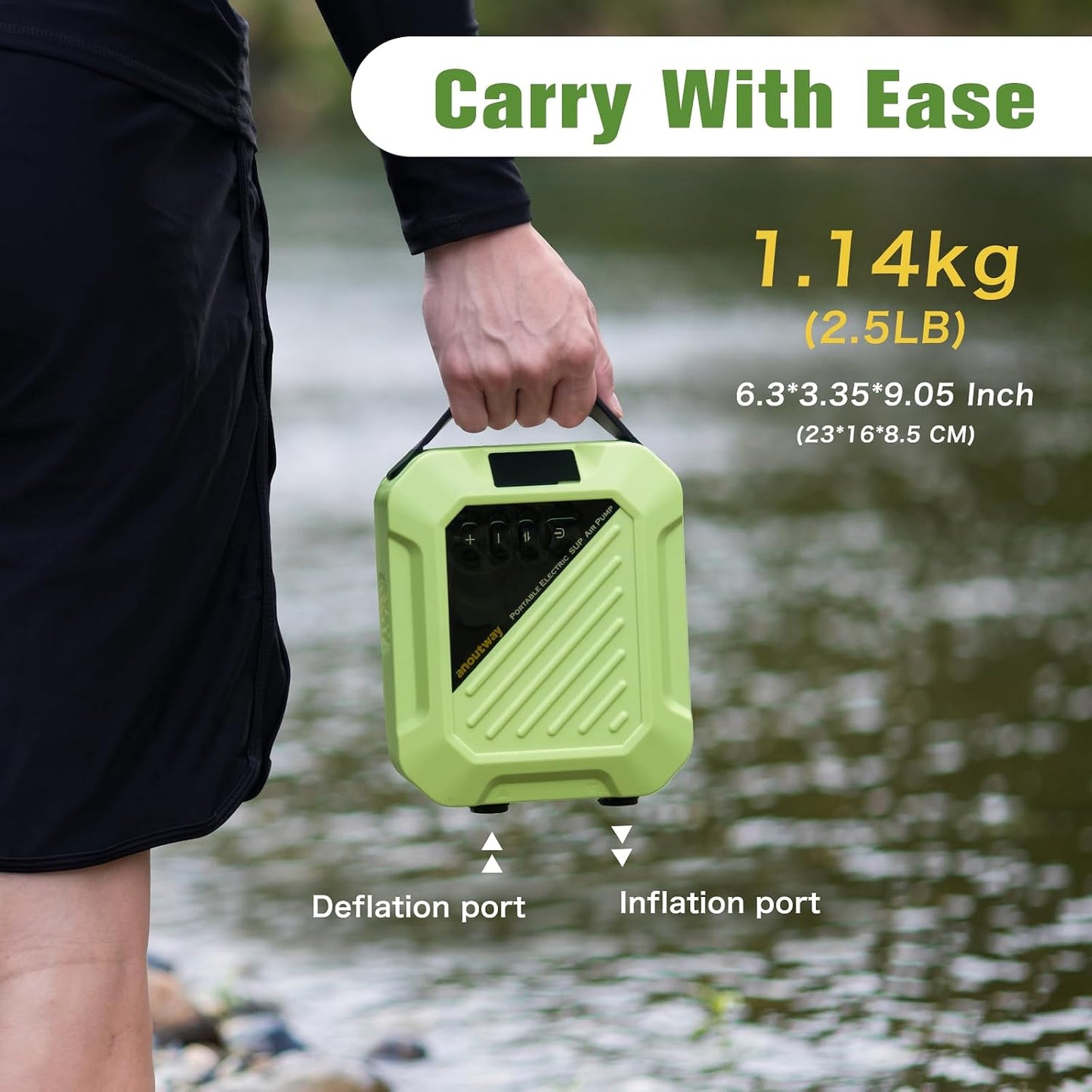 Paddle Board Electric Pump High Pressure Rechargeable Auto-Off | 20PSI Battery Powered Cordless Portable Inflatable Automatic Inflation Deflation SUP Accessories Kayak Tent Air Pump