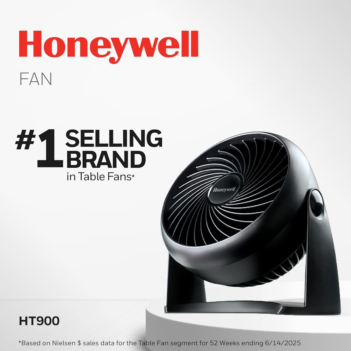 Honeywell TurboForce Air Circulator, Small Tabletop Fan, Quiet Personal Fan for Home or Office, 3 Speeds, 90 Degree Pivoting Head, Black, HT900 | Quiet Personal Fan for Home or Office, 3 Speeds, 90 Degree Pivoting Head