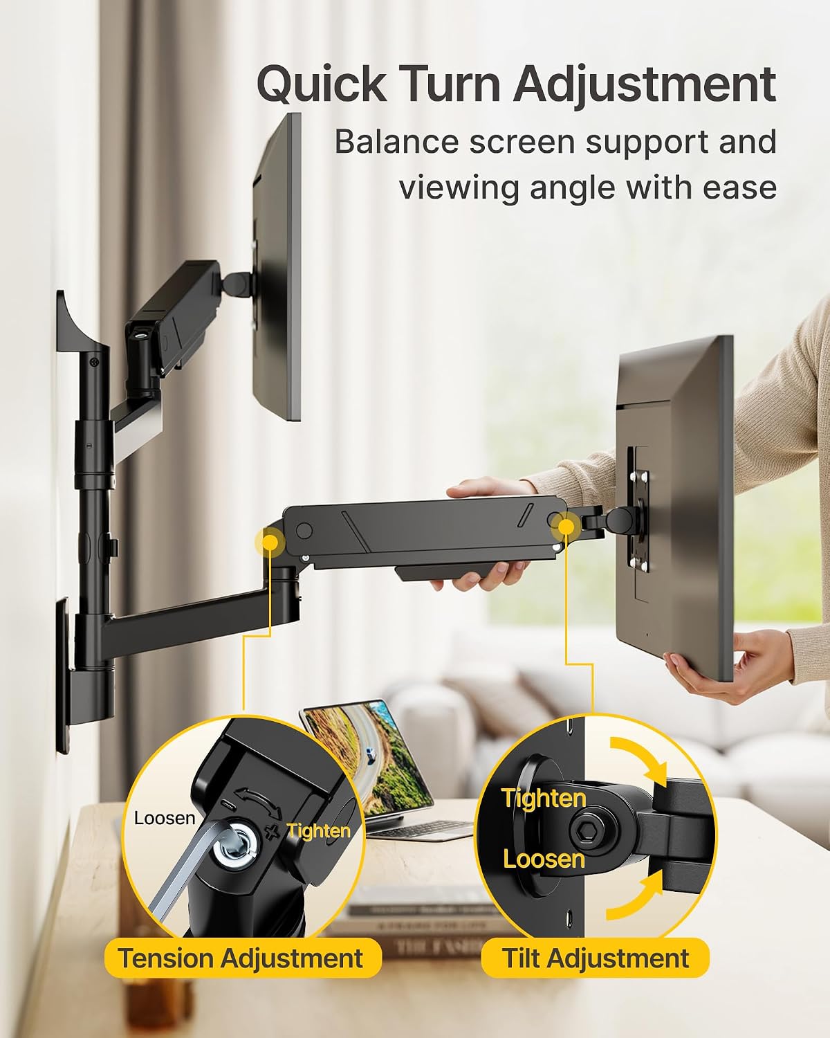monTEK Vertical Dual Monitor Wall Mount for 17-35" Screens, 35.2 Lbs Each