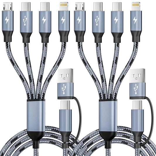 4 in 2 USB C Multi Charging Cable, 5FT Charging Cords with Micro USB Cable