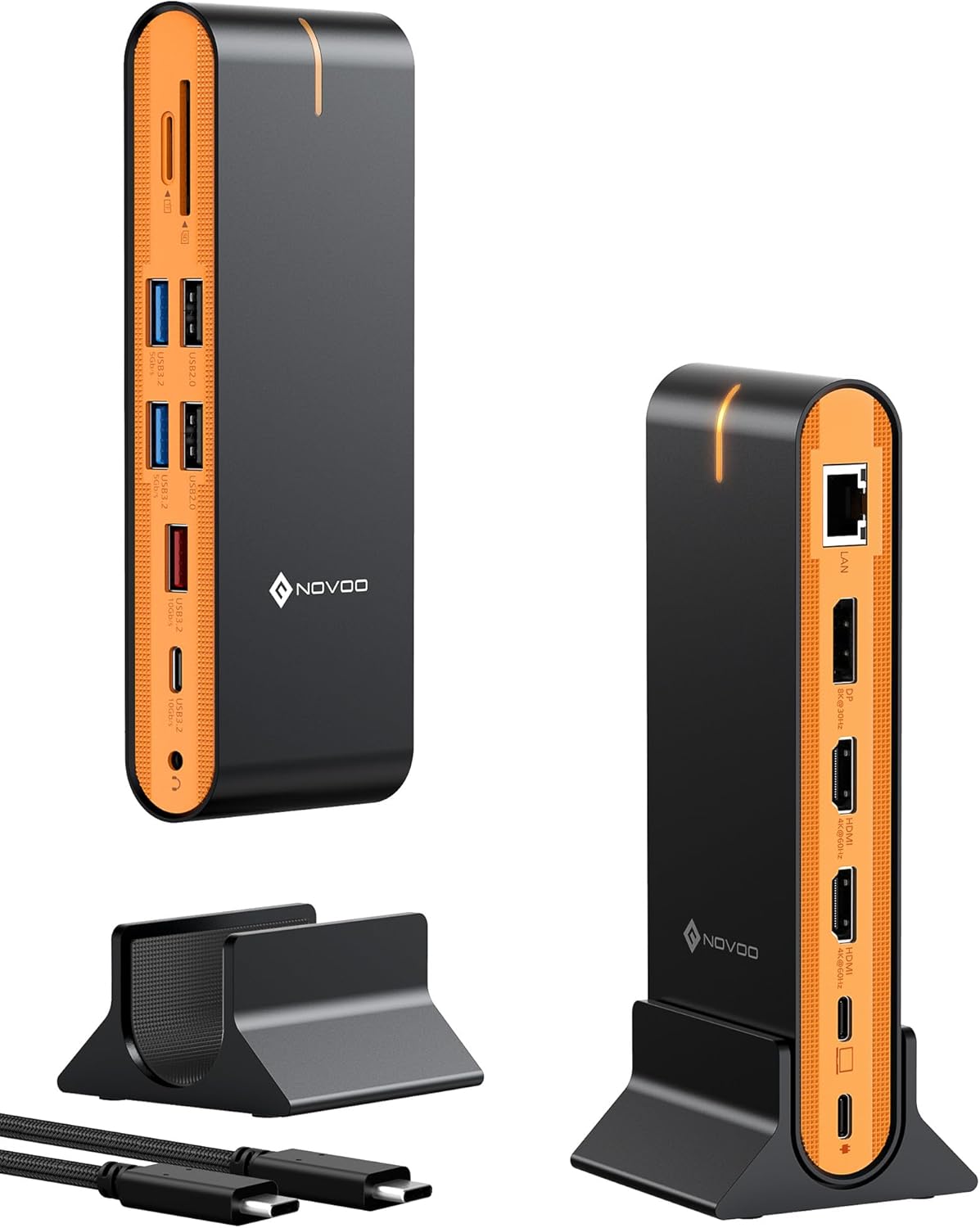 NOVOO 15 in 1 Laptop Docking Station Dual Monitor, 8K DP & Dual 4K HDMI