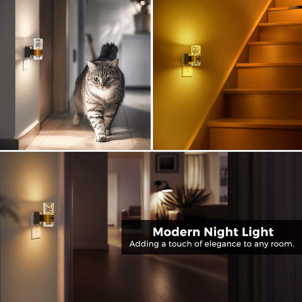 L LOHAS LED Motion Sensor Night Light, 2 Pack Bubble Night Light