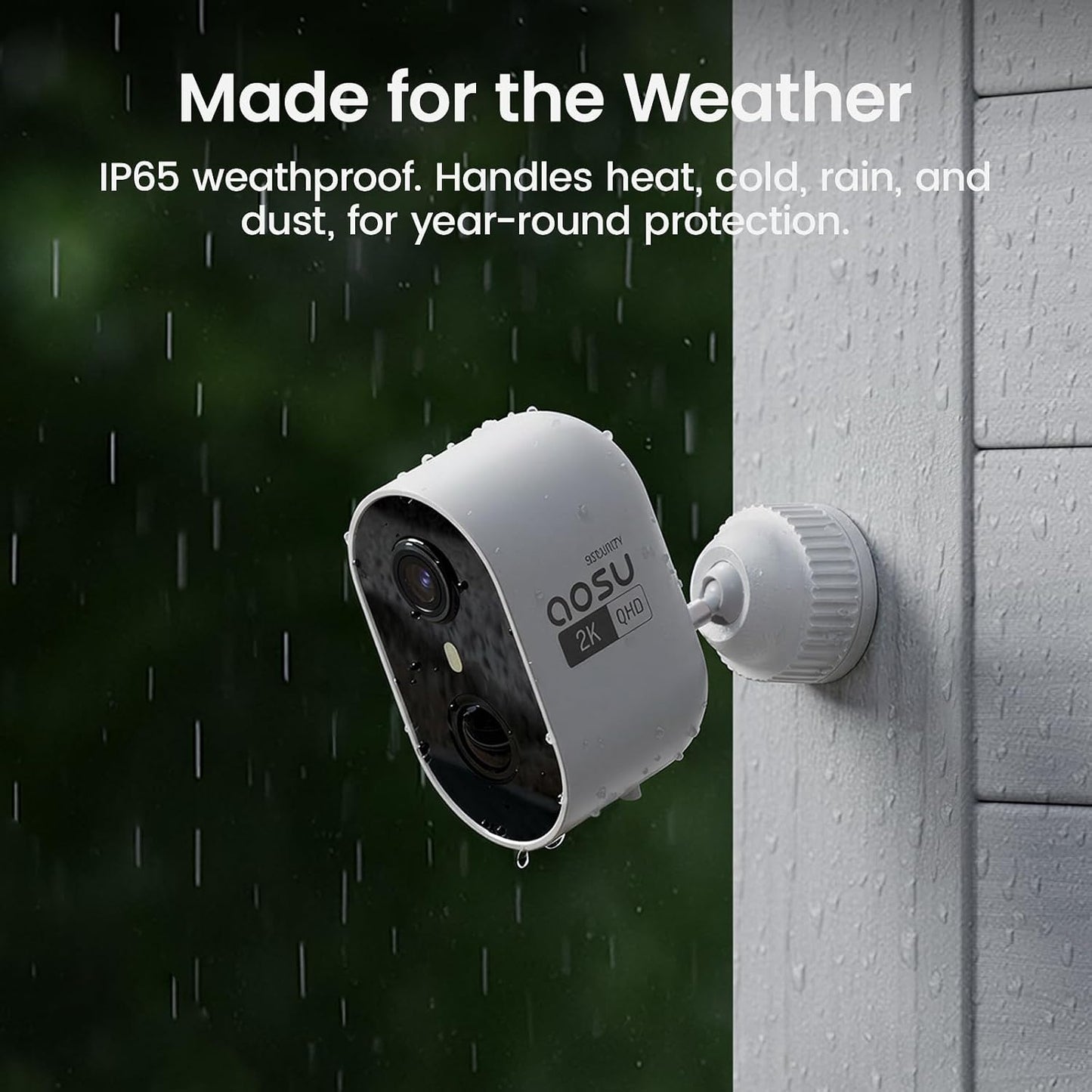 aosu Wireless Outdoor Security Camera Kit with aosuBase Local Storage, 2K with 6X Zoom, 4-View Live, Cross-Camera Person Timeline, PIR + AI Human Detection, Color Night Vision, 4-Cam-Kit