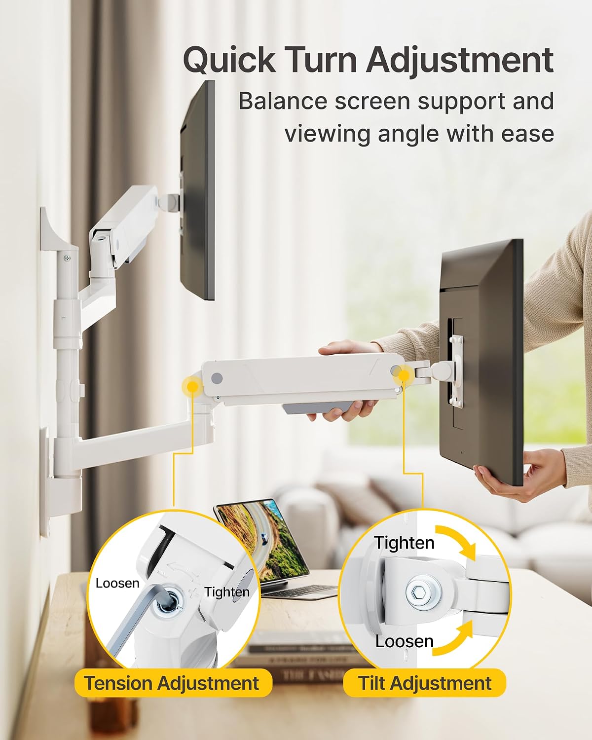 monTEK Vertical Dual Monitor Wall Mount for 17-35" Screens, 35.2 Lbs Each