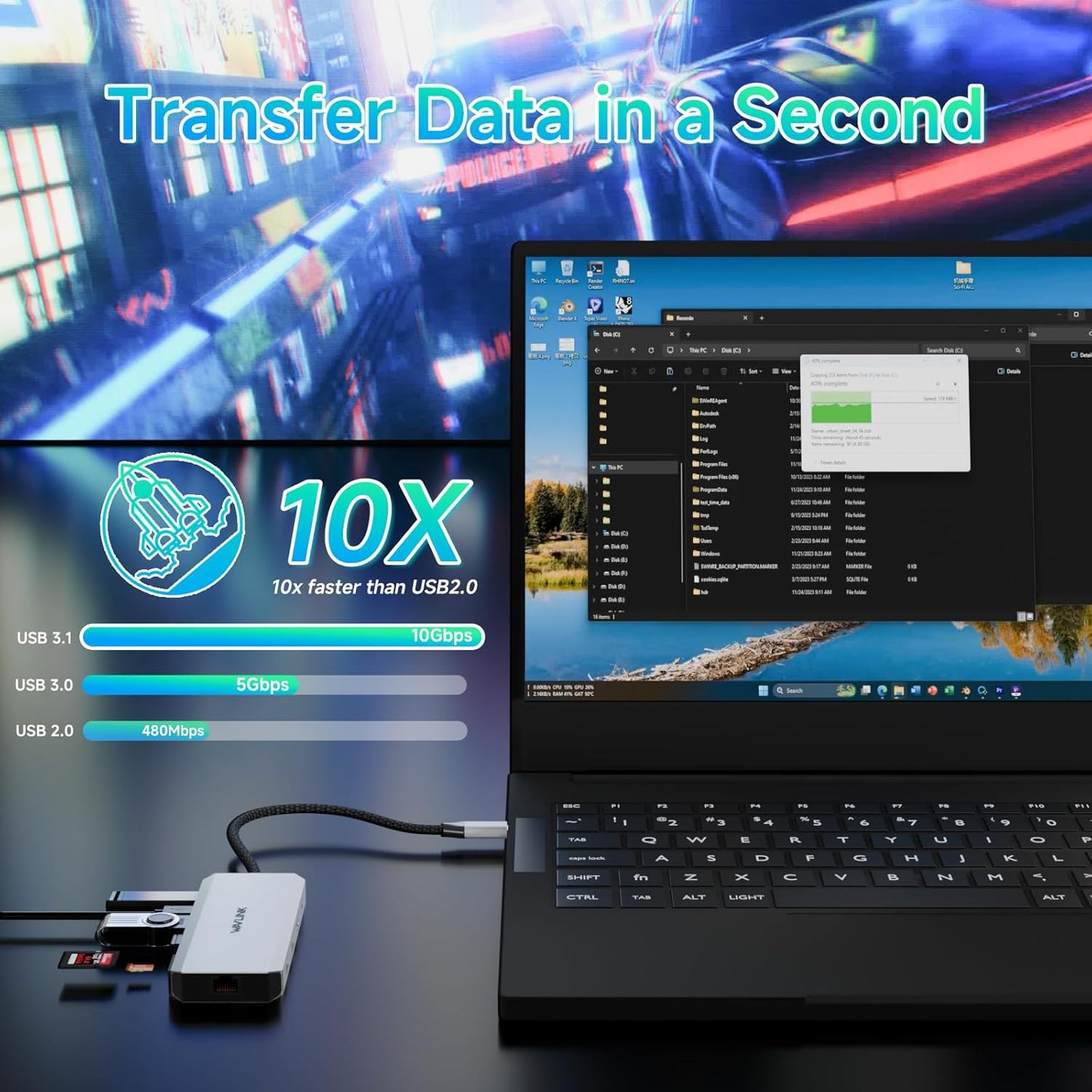 Laptop Docking Station,WAVLINK Triple Monitors Dock,Dual DisplayPort,HDMI | Single 8K@30Hz, 100W PD in, 3×USB-C/A 10Gb, 2.5G Ethernet, SD/TF and Mic/Audio, Compatible with Dell/HP/Lenovo, Windows Only
