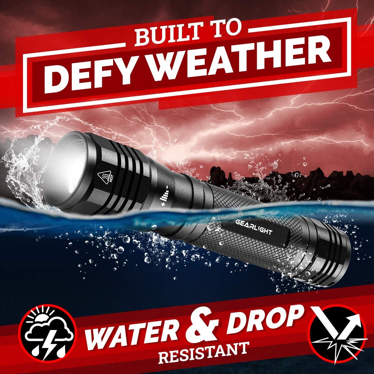 LED Flashlight High Lumens, Tactical Flashlight Battery Powered (Batteries Not Included), Bright Handheld Flashlight for Camping, Hunting, Home, Security, Hiking, Walking at Night & Emergency Use