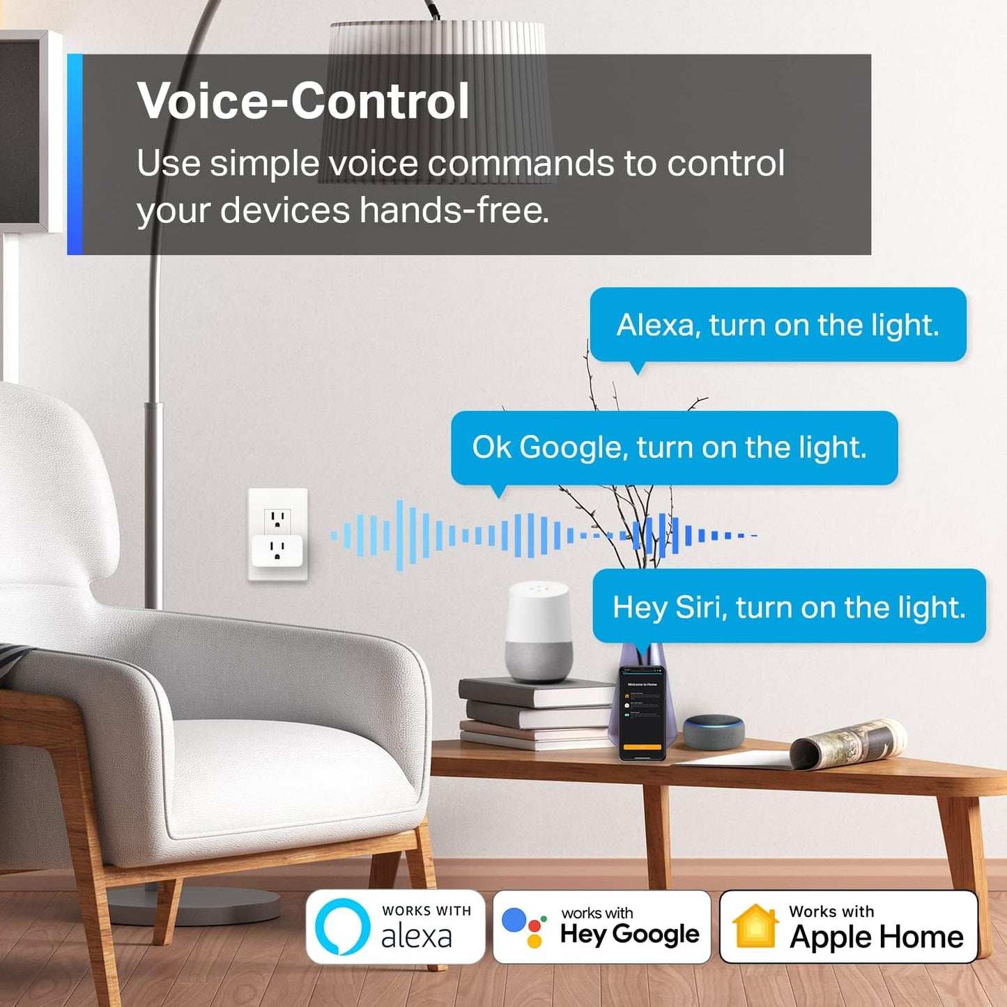 TP-Link Tapo Apple HomeKit Smart Plug Mini, Compact Design, 15A/1800W Max, Super Easy Setup, Works with Siri, Alexa & Google Home, UL Certified, 2.4G Wi-Fi Only, White, Tapo P125(4-Pack)