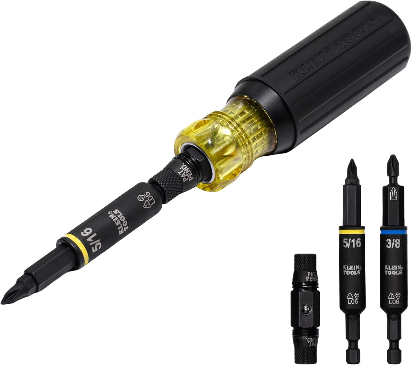 Klein Tools 32500HD Multi-Bit Screwdriver/Nut Driver, Impact Rated 11-in-1 Tool with Phillips, Slotted, Square and Torx Tips