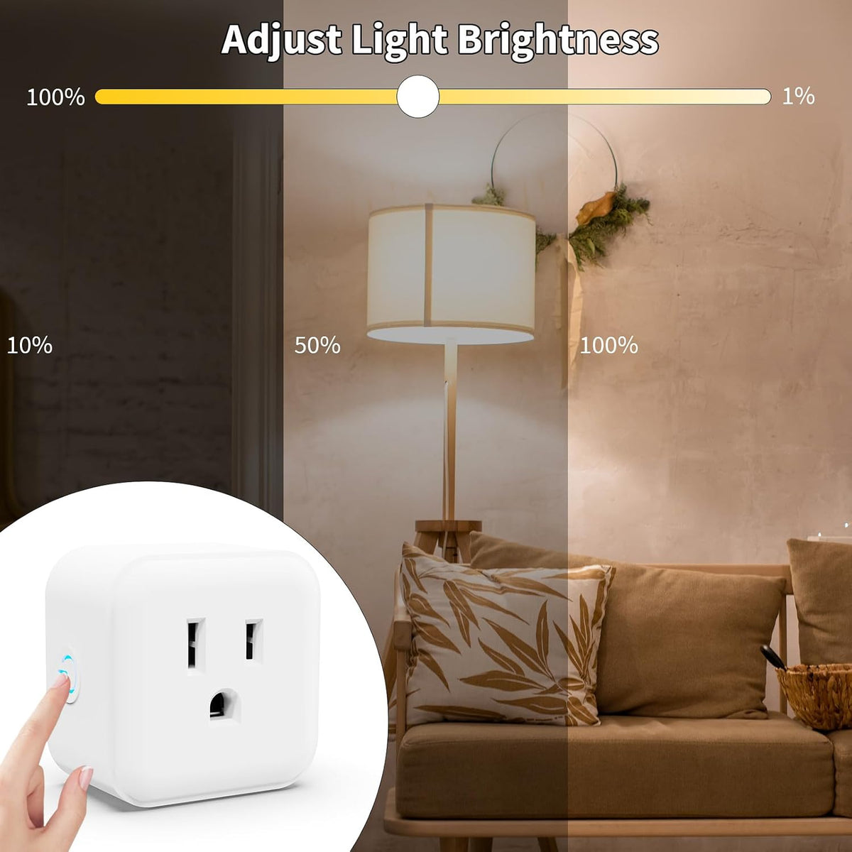 Minoston Z-Wave Outlet Dimmer, 800 Series Z-Wave Smart Plug, Z-Wave Hub Required, Alexa and Google Assistant Compatible, 200W (MP21ZD)