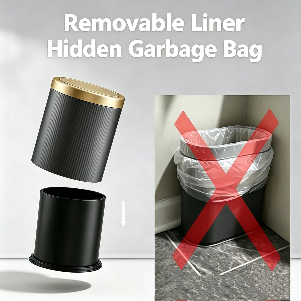 URALFA Bathroom Trash Can Automatic Touchless, Motion Sensor Trash Can