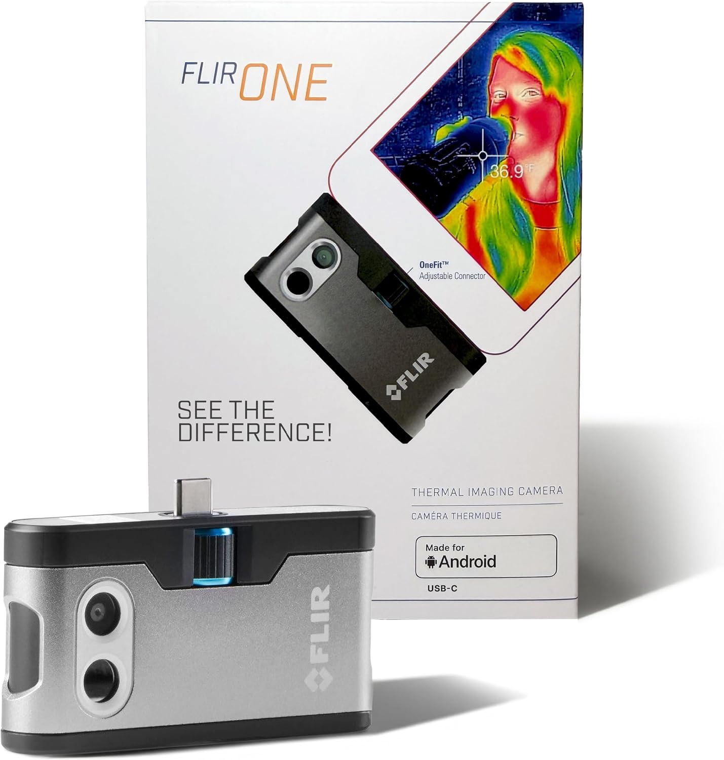 Flir One Thermal Imaging Camera for Android USB-C, 240x180 MSX | Samsung/Pixel USB-C, 80x60 native IR, MSX, inspection guides, 1.5m drop, case, USB cable