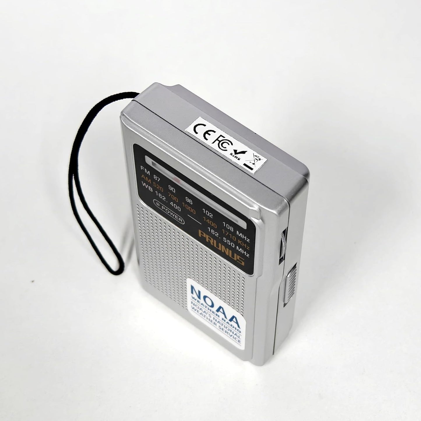 NOAA Weather Radio AM FM, AA Battery Radio for Power Outages PRUNUS J161 | Handheld, Best Reception,Stereo Earphone Jack, for Emergency, Hurricane, Storm, Running, Walking,Home, Transistor Radio