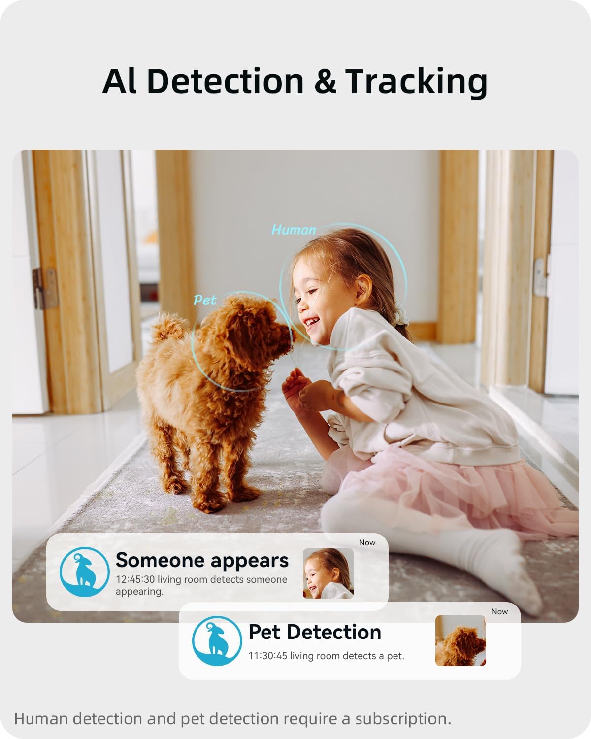 Security Camera 2K, blurams Baby Monitor Dog Camera 360-degree for Home Security w/Smart Motion Tracking, Phone App, IR Night Vision, Siren, Works with Alexa & Google Assistant & IFTTT, 2-Way Audio