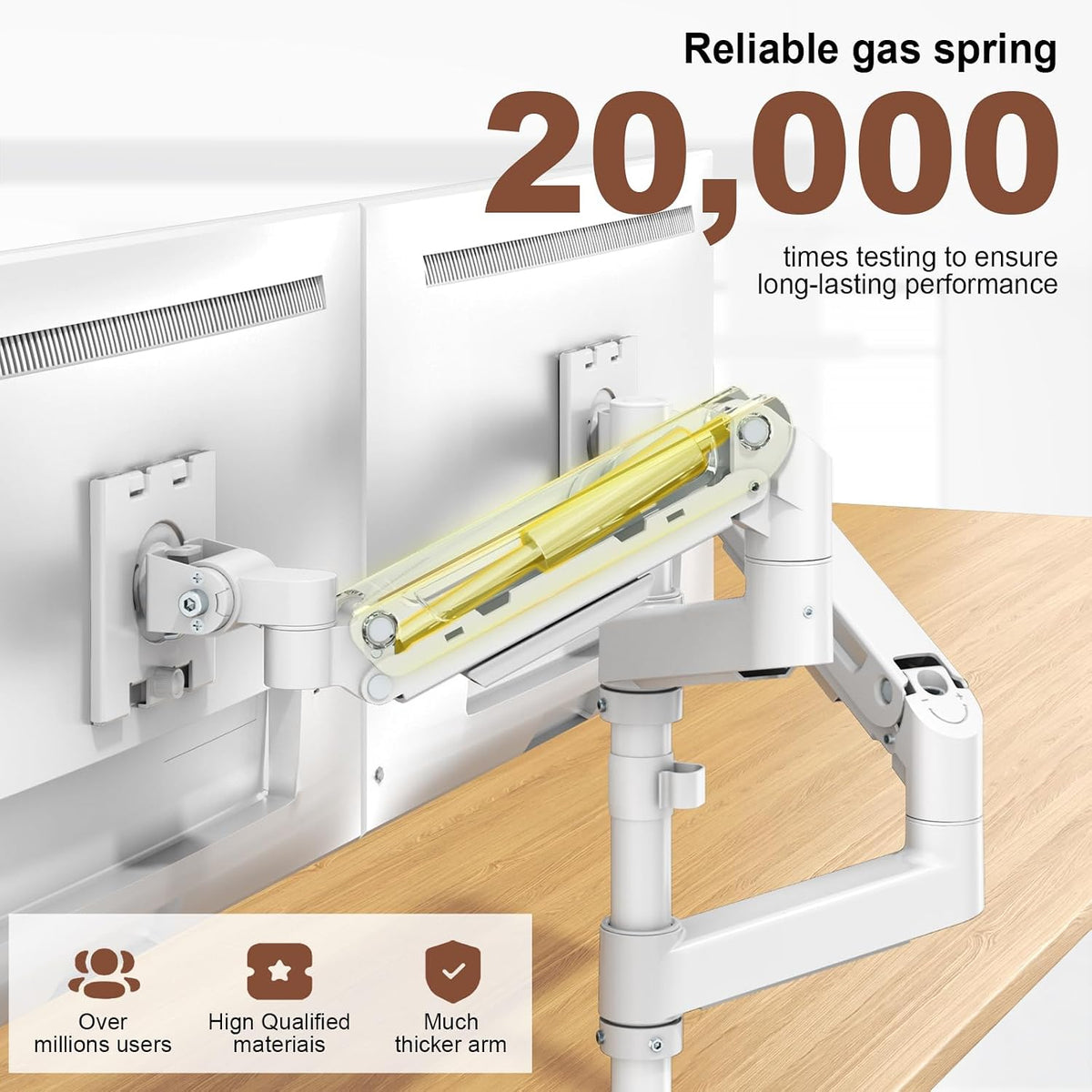 Heavy Duty Dual Monitor Arm for 17-49" Screens, Vertical Stack, 44lbs