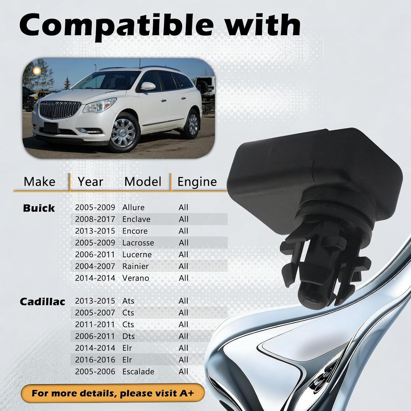 Ambient Air Temperature Sensor Compatible with Sierra 3500 ATS CTS Camaro Cobalt 2003-2006 Replaces # 25775833