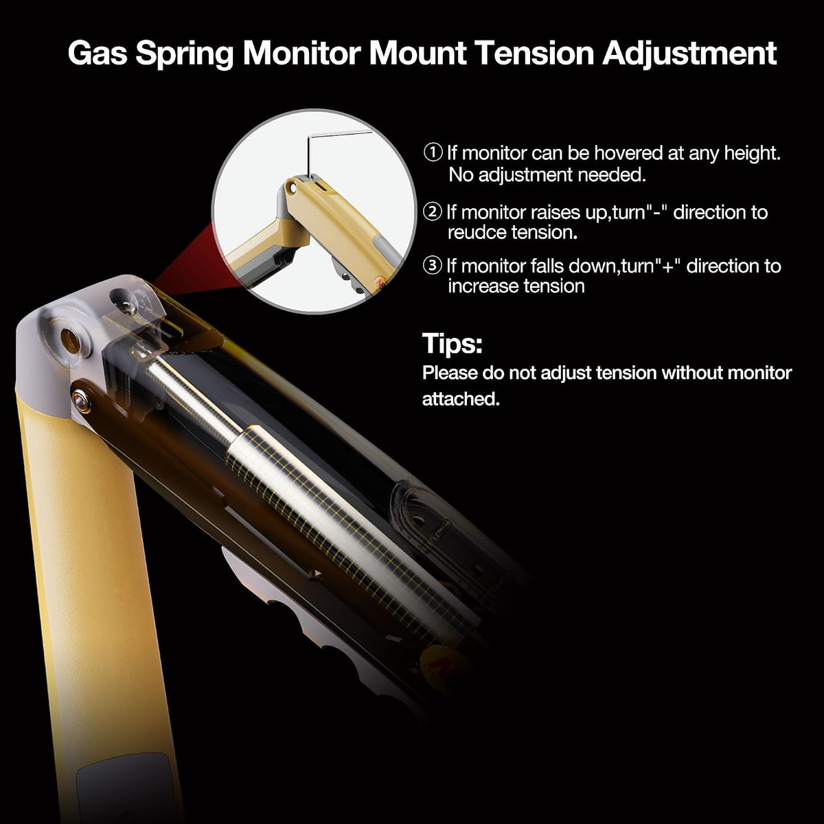 Monitor Mount,Fits 17-30" or Bigger Computer Monitors(Within 19.8lbs), Adjustable Stand with Tilt Rotation Swivel Function, Desk Mount F80 Series (Lava Yellow)