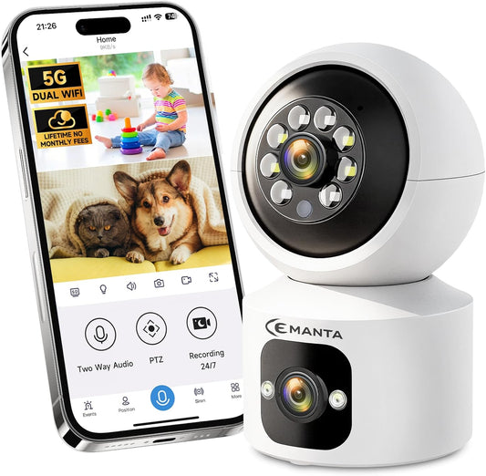 4MP Security Camera Indoor for Pet/Dog/Baby with Phone App | Free Cloud Storage,2.4/5GHz WiFi, 360 PTZ, 2-Way Audio, Color Night Vision, AI Motion Detection,Compatible with Alexa