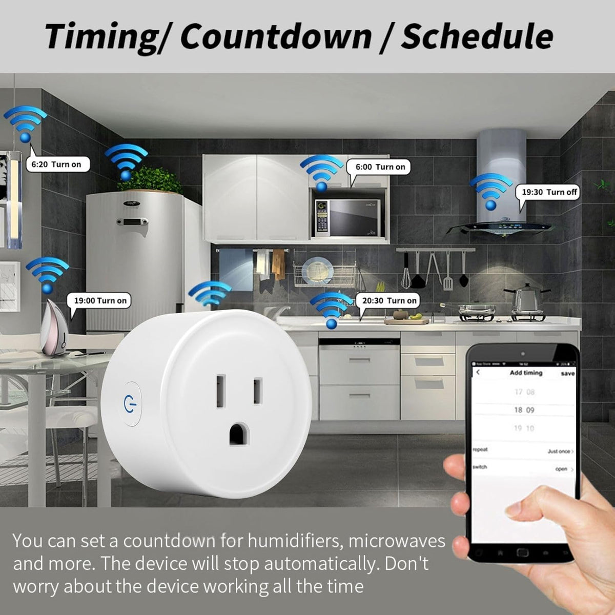 WiFi Smart Plug | Compatible with Alexa & Google Home | WiFi Outlet for Remote Control & Timer and Schedule Function | No Hub Required | Safety Certified (2Pack)