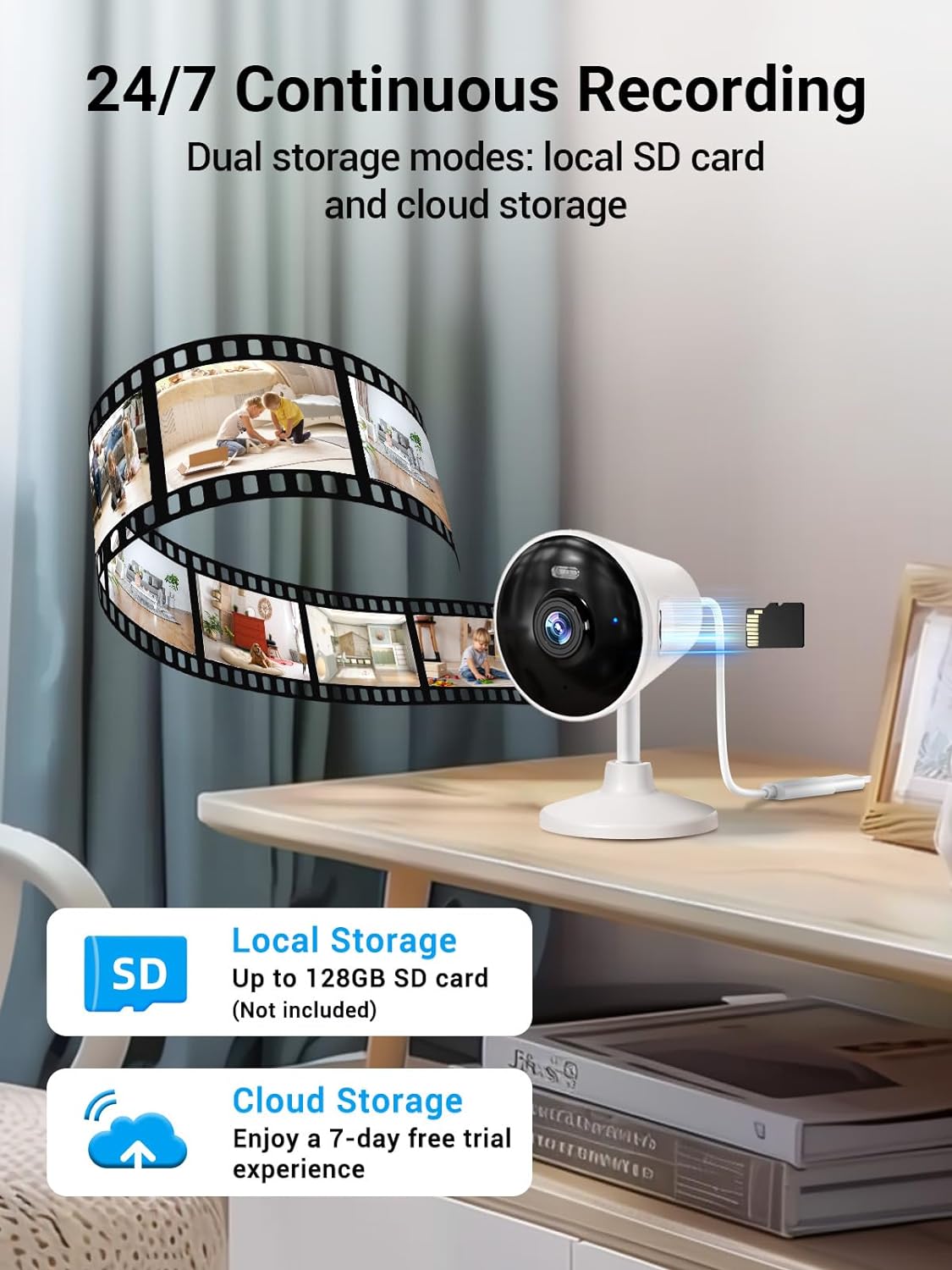 [5G & 2.4G] Indoor/Outdoor Security Camera for Home, Baby/Elder/Dog/Pet Camera with Phone App, Wi-Fi Camera w/Spotlight, Color Night Vision, 2-Way Audio, 24/7, SD/Cloud Storage, Work w/Alexa, 2Pack