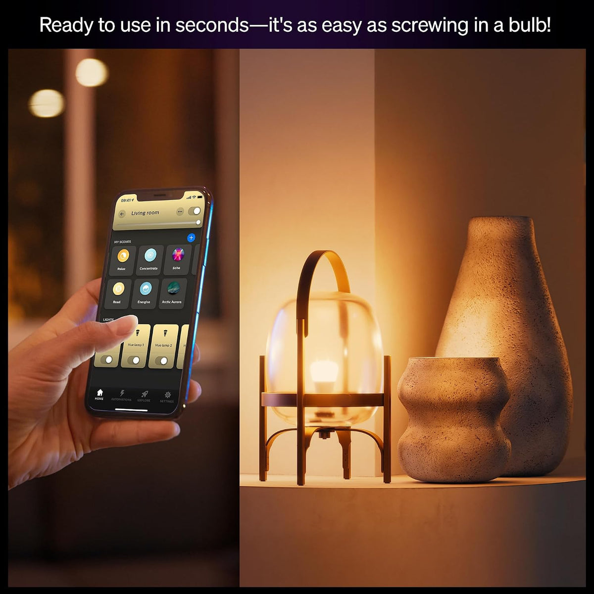 Philips Hue Smart LED A19 Bulb, 3-Pack