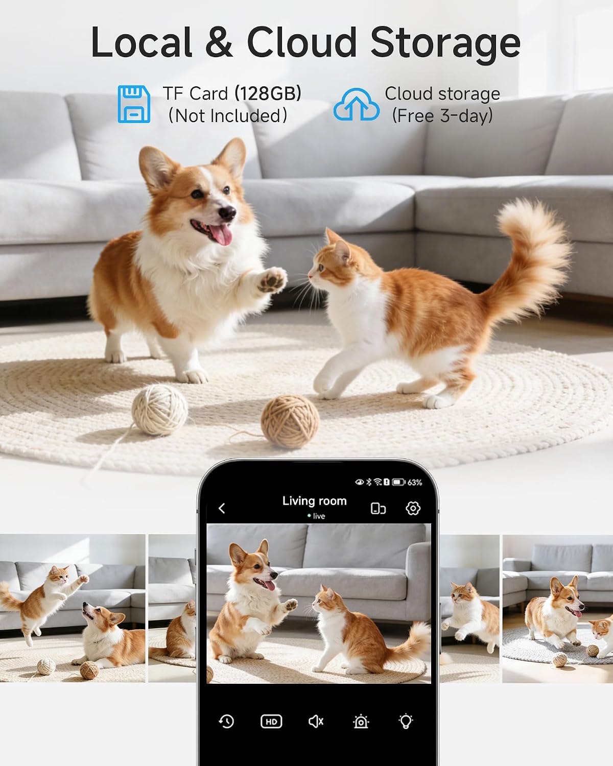 Noorio 2K Indoor Security Camera, Baby & Pet Monitor with 5/2.4 GHz WiFi