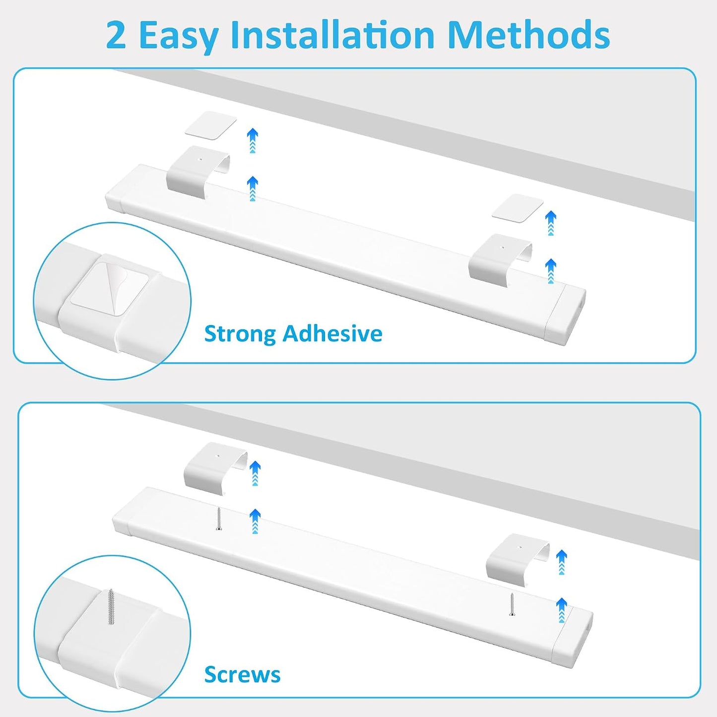 maylit 14-Inch Plug-in Under Cabinet LED Light Bar, Cool White | Ultra-Bright Wired Lighting for Kitchen Cabinets, Counters, Workbenches, Desks and Shelves with Renter-Friendly Installation