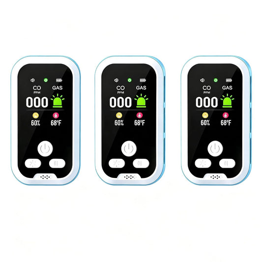 3 Pack 5‑in‑1 Multifunctional Environmental Tester Plug‑in Design Blue