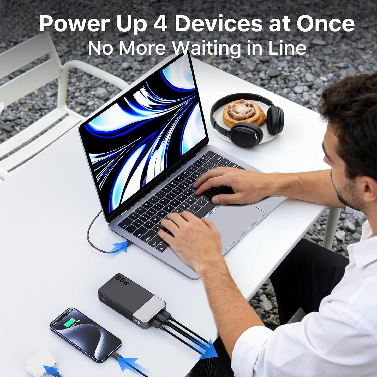 NOBIS 20000mAh Portable Charger 65W Power Bank Fast Charging | Battery Pack with 2 USB-C(In/Out) & 2 USB-A , Digital Display, Battery Bank Travel Essential for Laptop Pad Phone 17