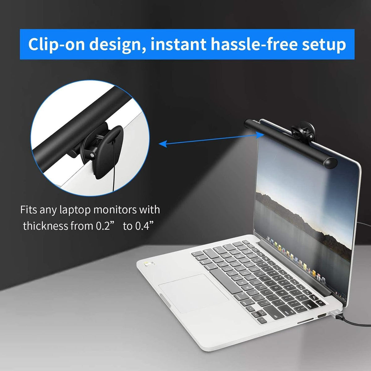 Laptop Monitor Light Bar Reading LED Laptop Keyboard 3 Color Temperature Modes USB Light LED Computer Monitor Light with USB Powered for Work and Office Eye Health Care Portable for Travel