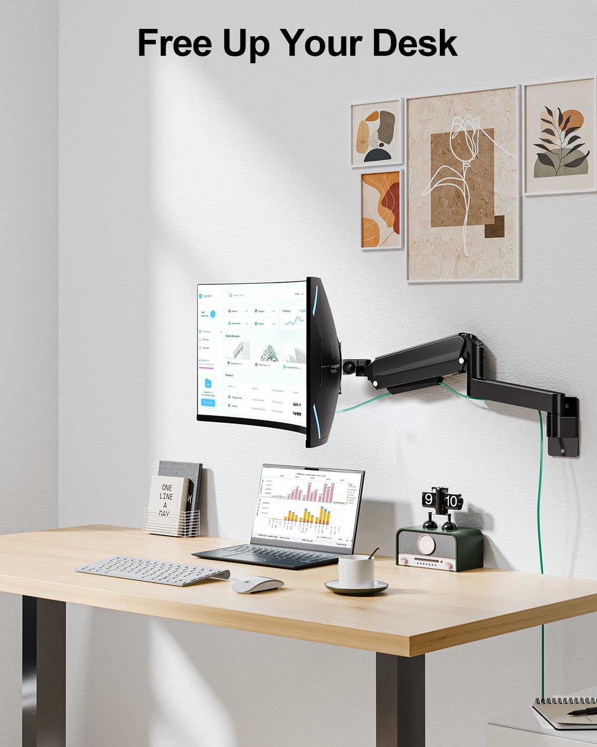 MOUNT PRO Monitor Wall Mount for 22"-49" Ultrawide Flat & Curved Screens